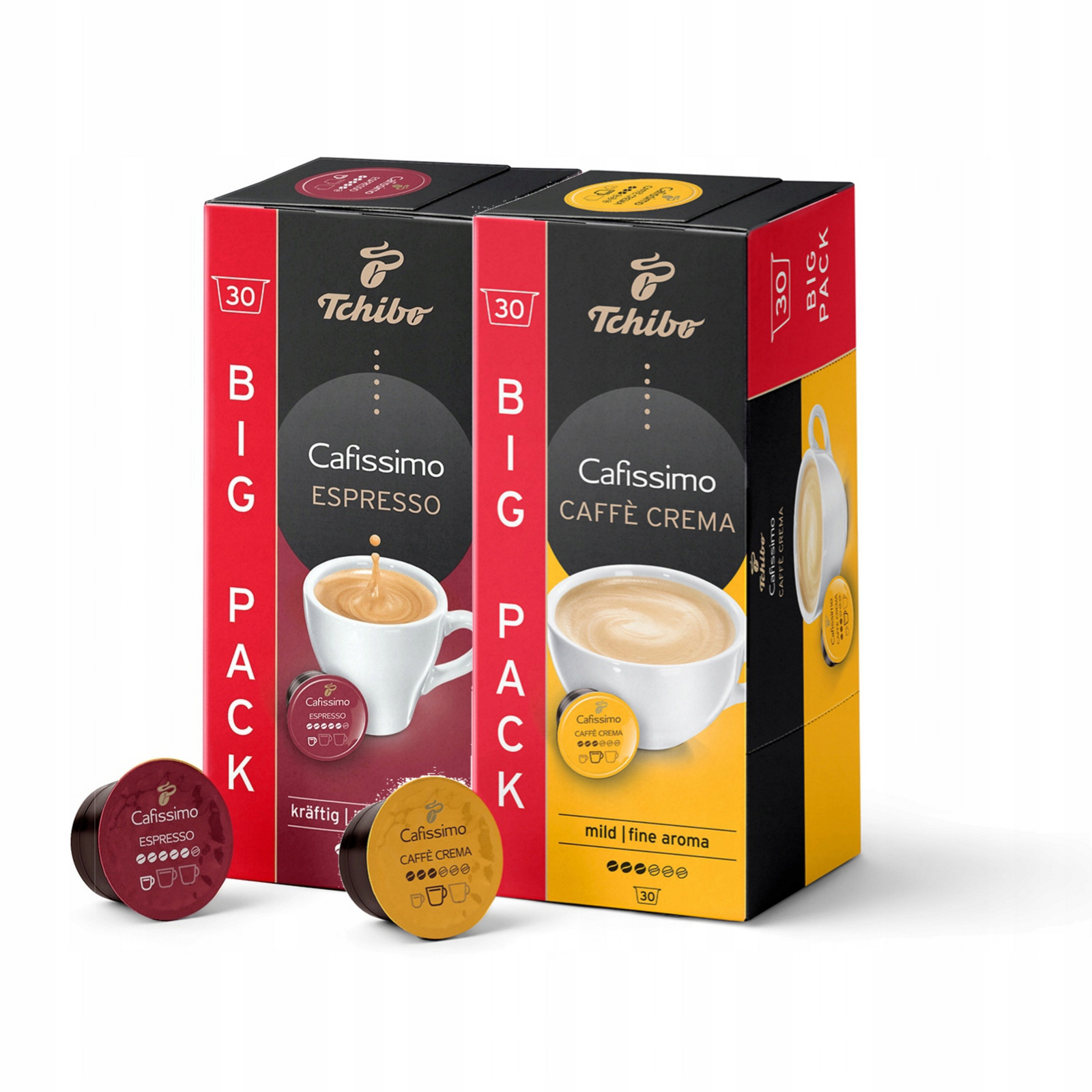 Tchibo Káva Cafissimo Caffe Crema Jemné aroma 30 kaps/Espresso Intense 30 kaps