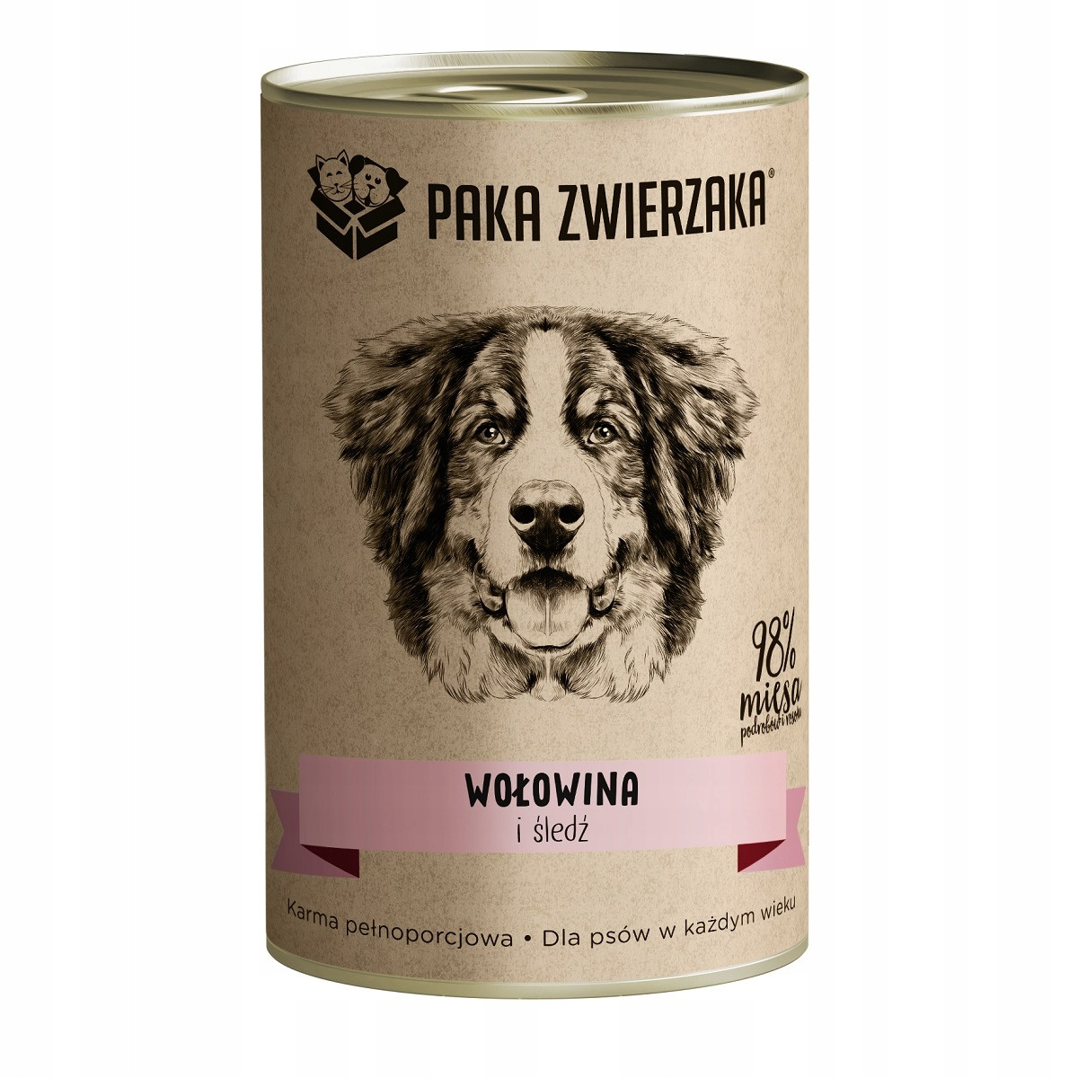 Krmivo pro psy Paka Zwierzaka Hovězí maso a sleď 6x400 g