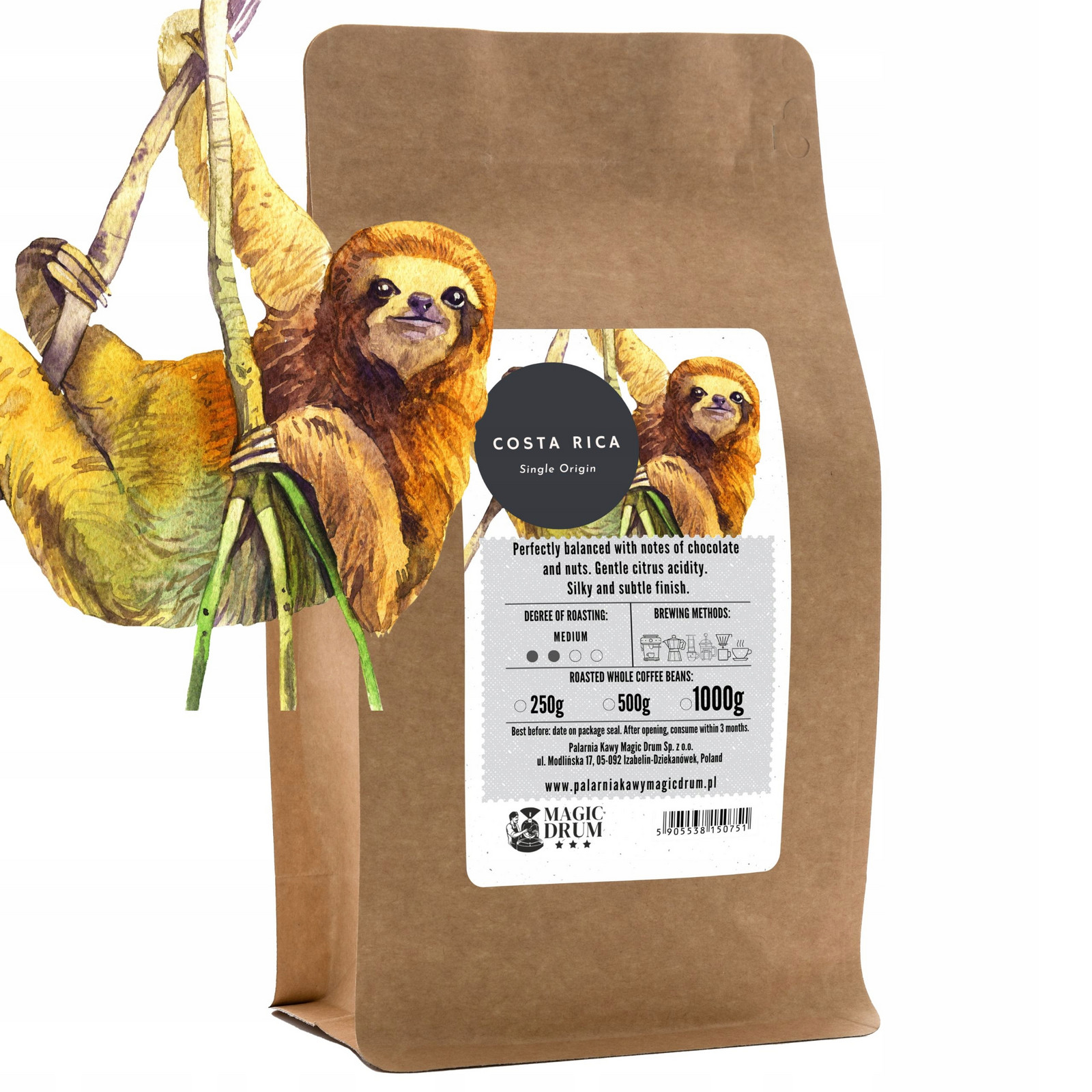 Zrnková káva Kostaryka 1kg čerstvě pražená arabica