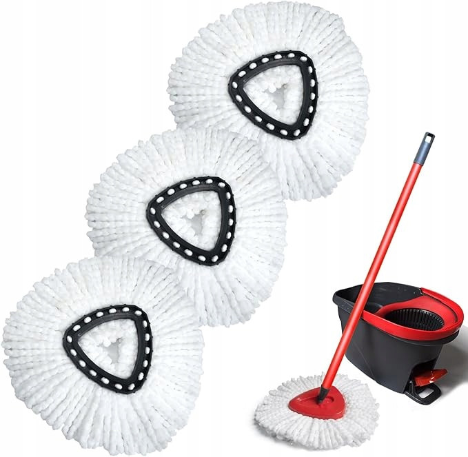 3 X Vyměnitelné Návleky Na Mop Z Mikrovlákna Pro Hlavici Vileda Turbo