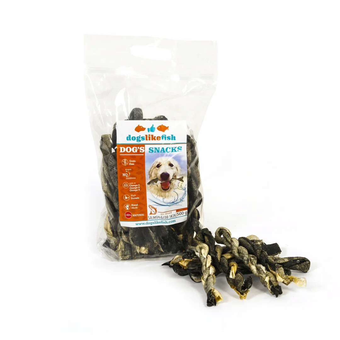 Kůra z tresky twist pro psa – DogsLikeFish 1kg