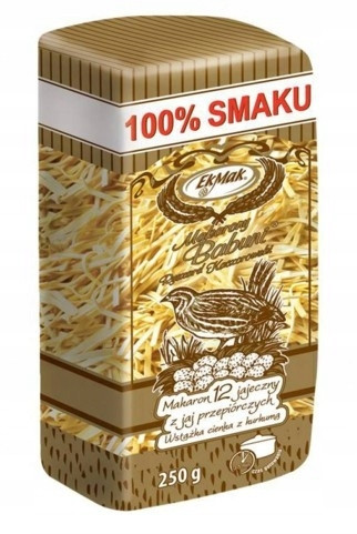Těstoviny tenká stuha z křepelčích vajec č. 244 EkoMak 250 g