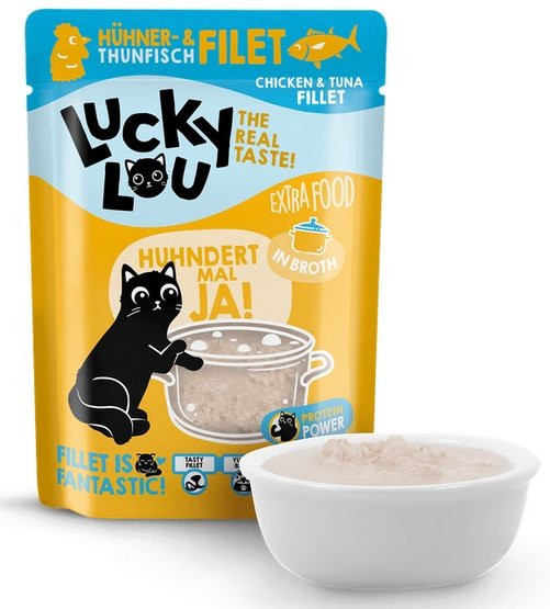 Lucky Lou Extrafood Kuře a tuňák ve vývaru kapsička Set 12x70g