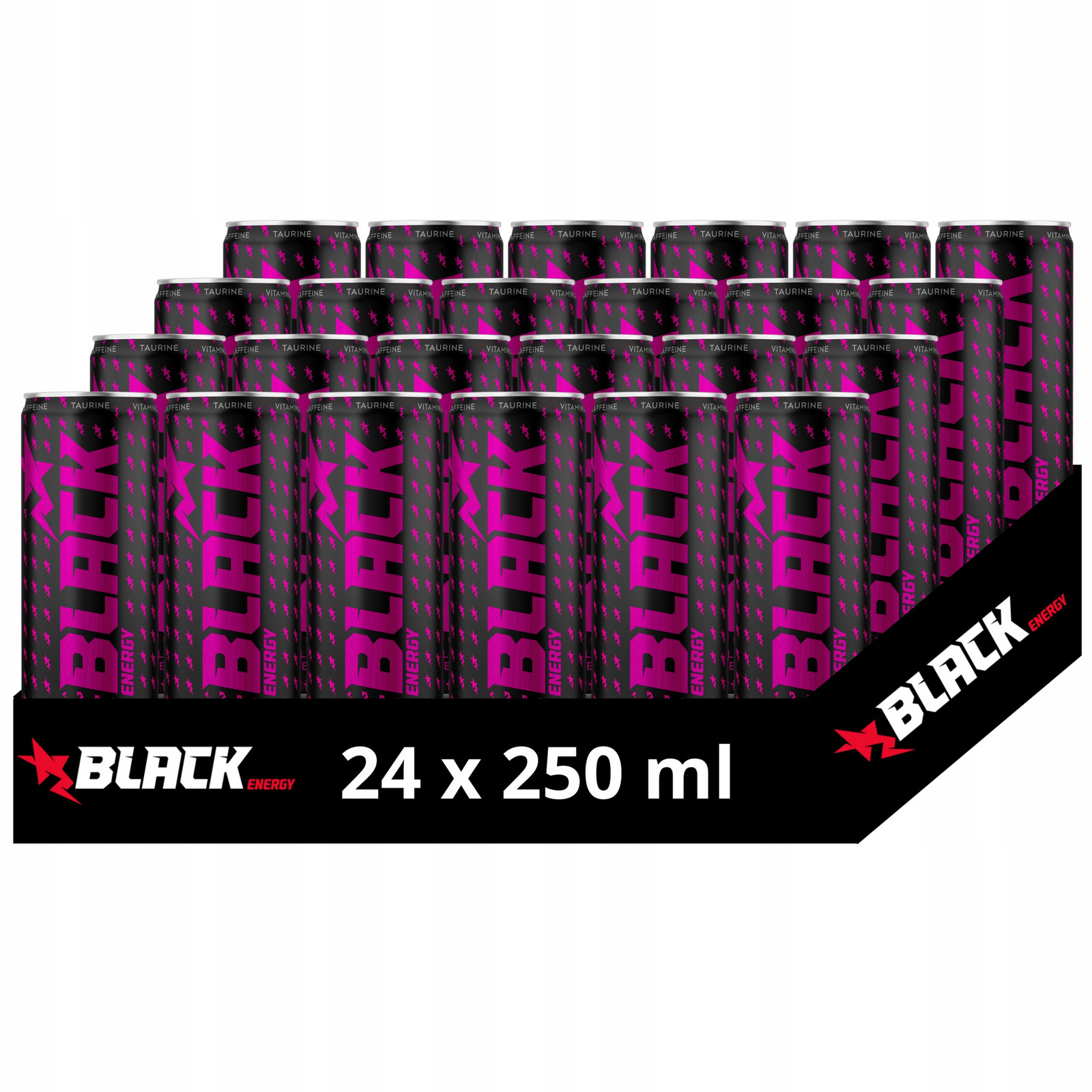 Black Energy Wild Strawberry Sycený energetický nápoj 250 mlx24 kusů