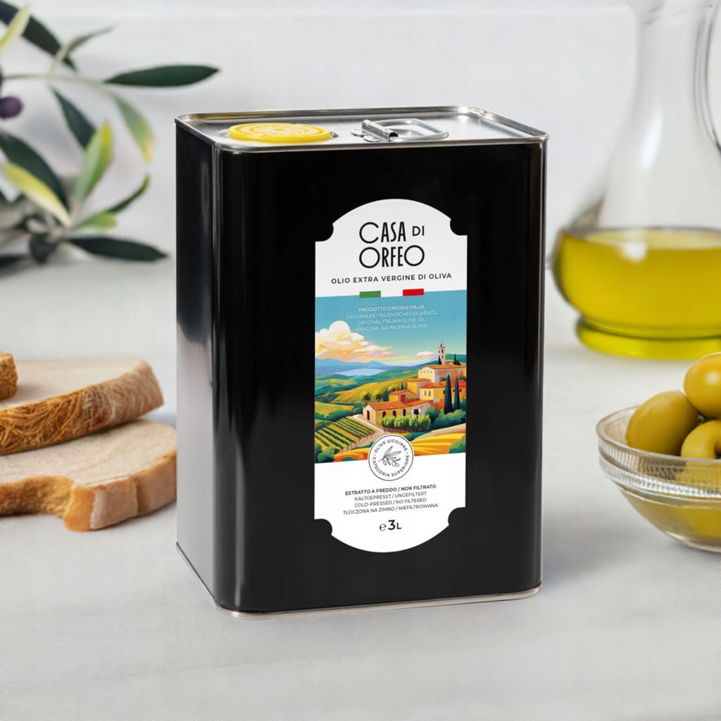 Olej Extra Vergine Casa di Orfeo 3 litry Sicílie Itálie