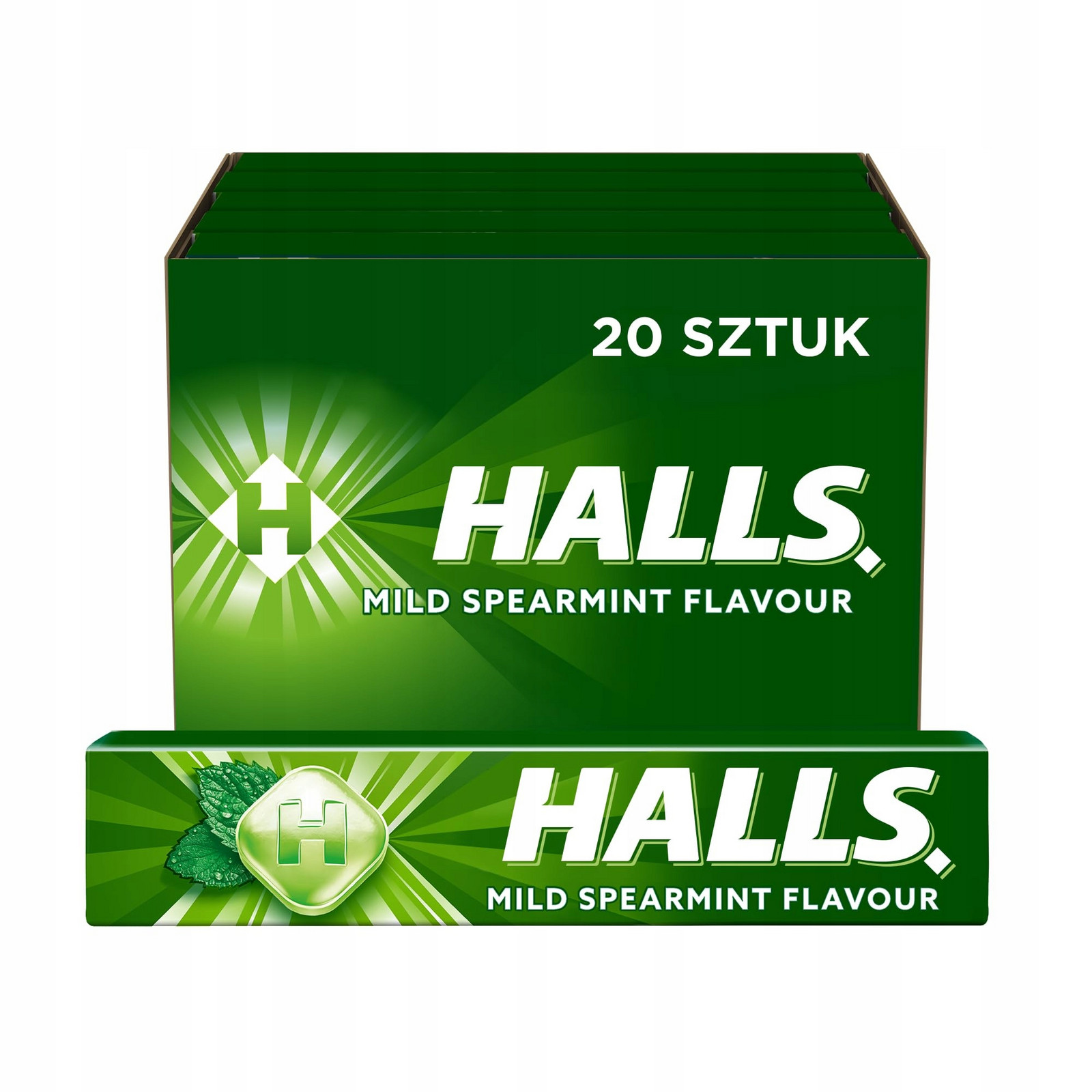 Halls Bonbóny s příchutí jemné máty 33,5 g x 20 kusů