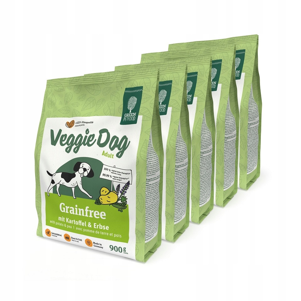 Green Petfood VeggieDog Grainfree Adult bezobilné krmivo 5x900 g