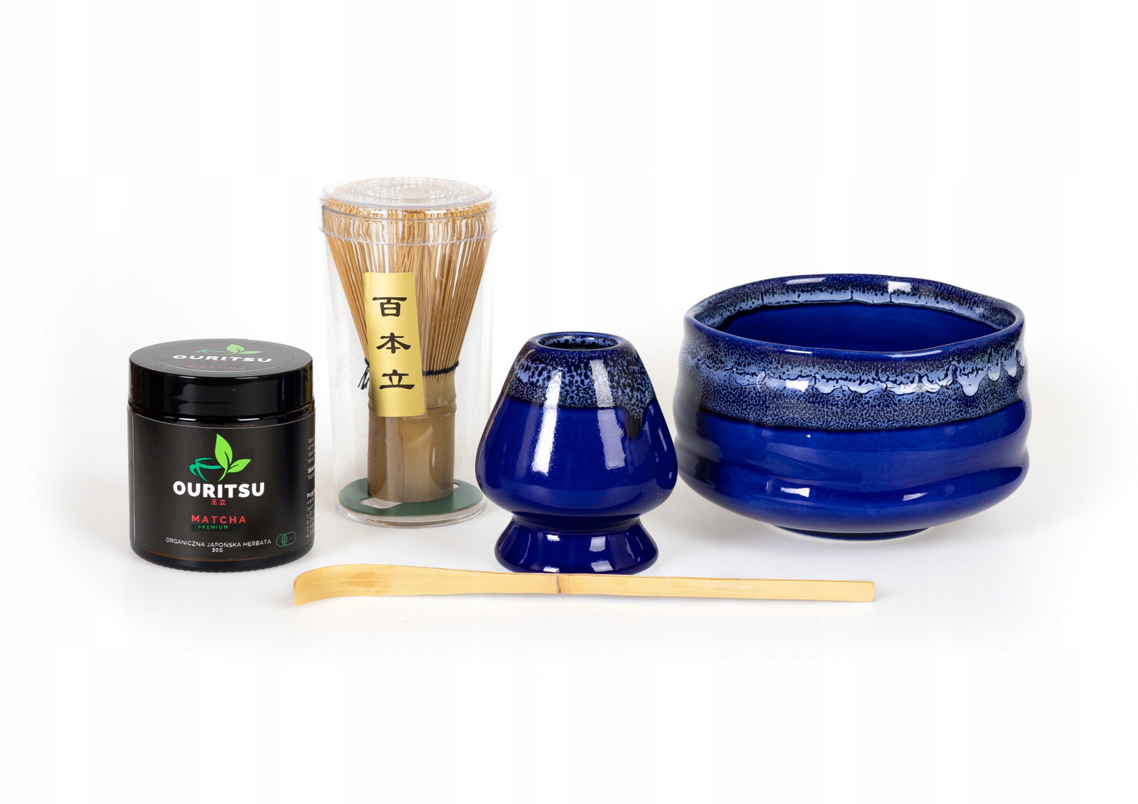 Kaiji Sada Matcha Premium 30g Chasen Chashaku Matchawan Podstavec