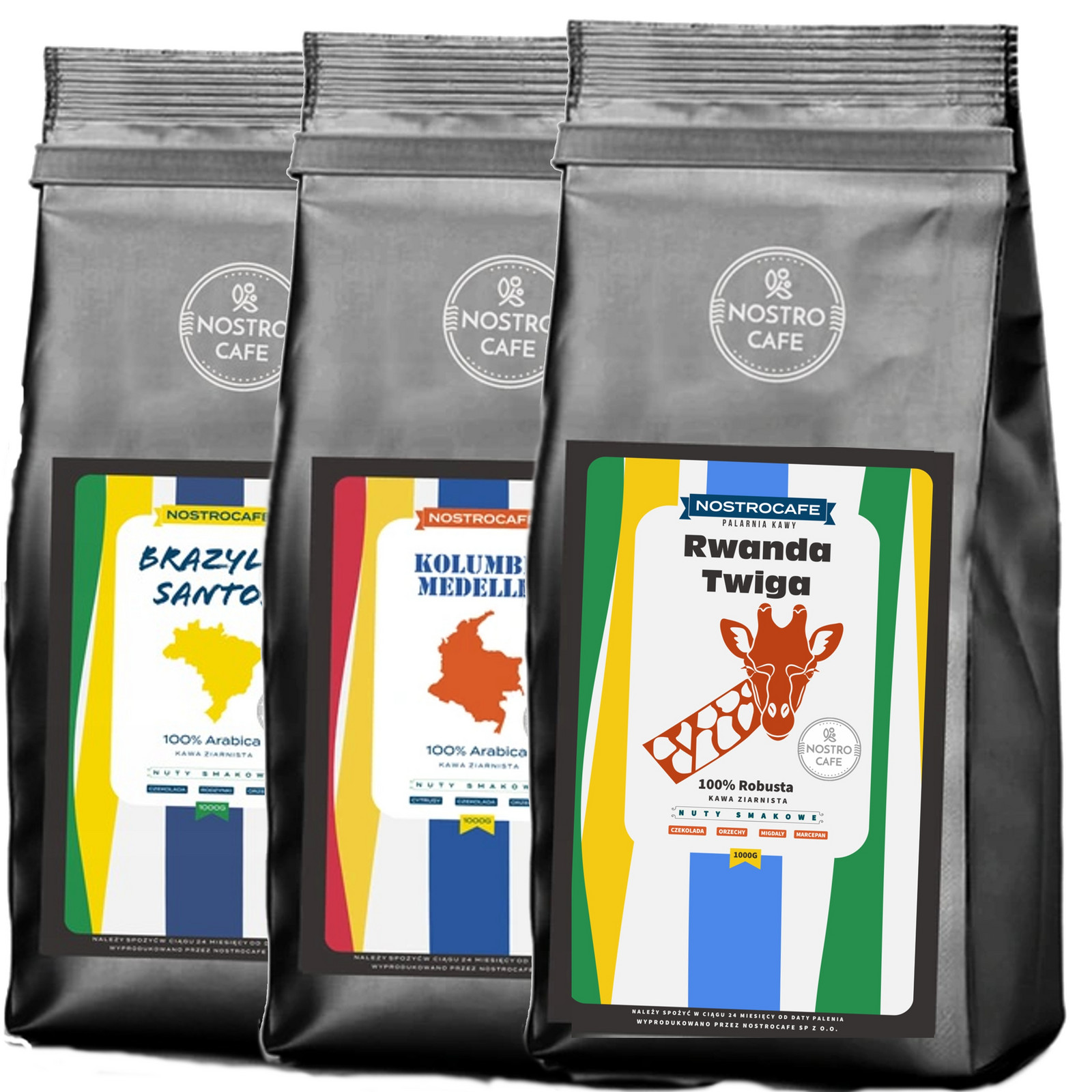 Káva Zrnková 3KG Kolumbie, Santos, Rwanda