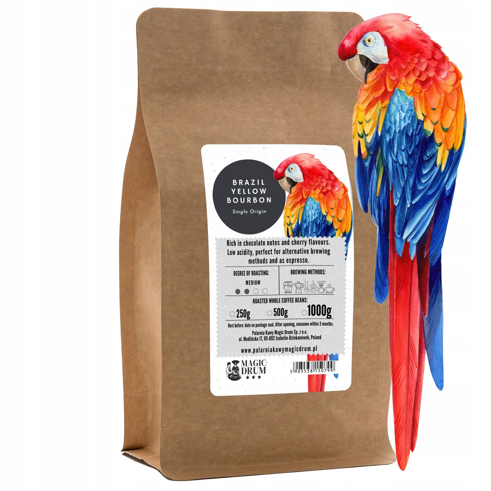 Káva zrnková 1 kg Brazílie Yellow Bourbon arabika čerstvě pražená