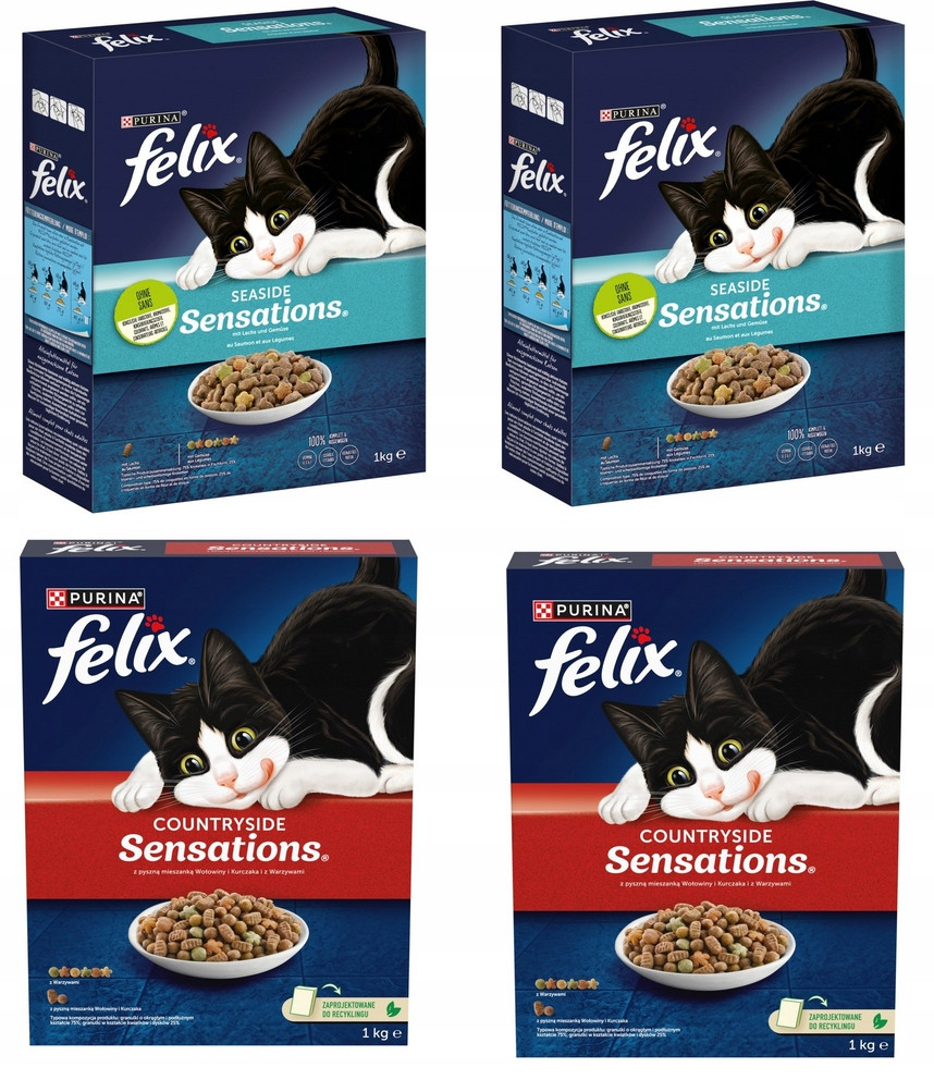 Purina 2 příchutě! krmivo pro kočky suché 4 x 1kg. pýcha!!