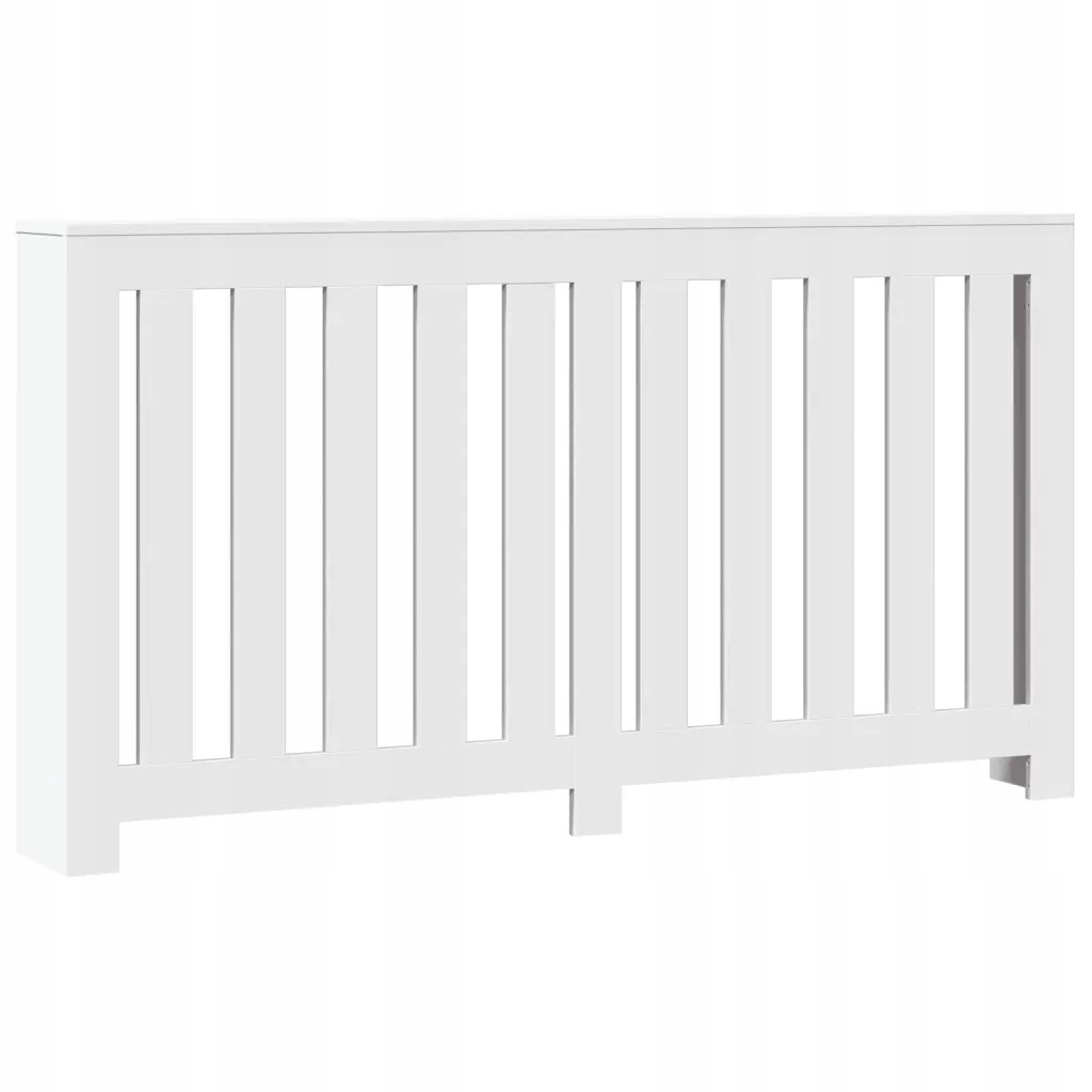 Kryt na radiátor, bílý, 149x20x82 cm, materiál na bázi dřeva