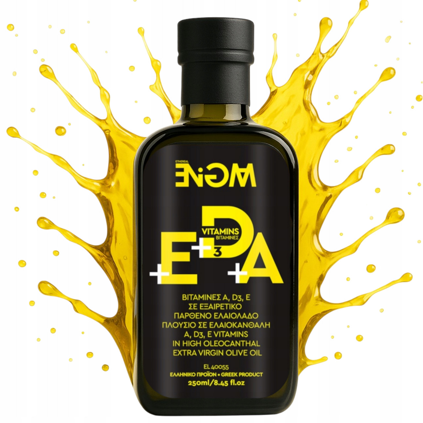 Extra panenský olivový olej 250 ml Řecký olej bohatý na vitamíny A, D3, E