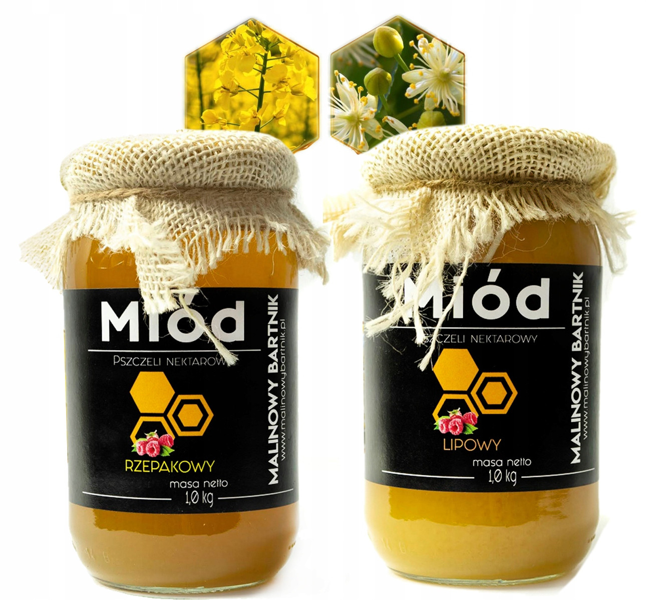 Sada pravých řepkových a lipových medů 2 kg-Polsko Pasieka, sklizeň 2024