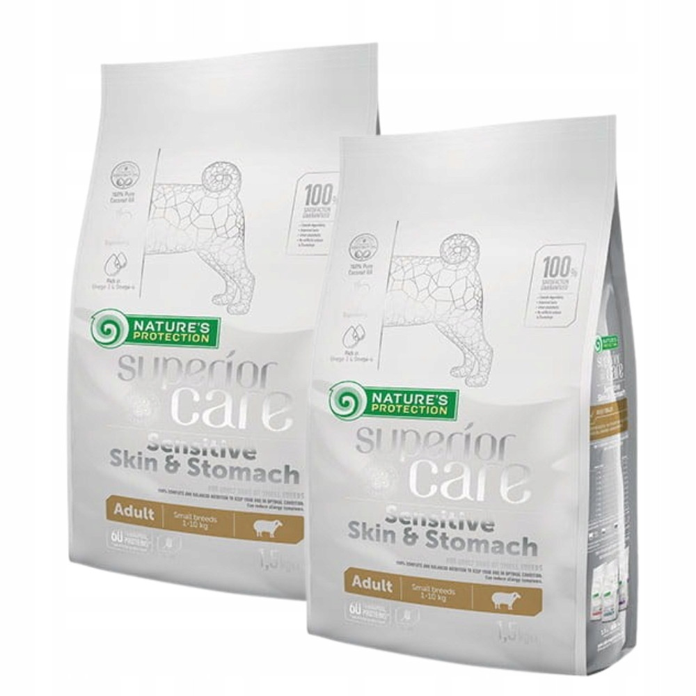 Suché krmivo pro psy Nature's Protection jehněčí 2x1,5 kg