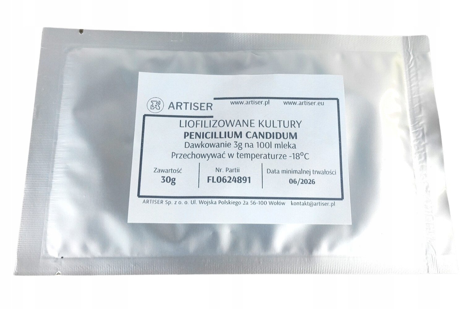 Plíseň na sýr Penicillium Candidum na 1000l. Na hermelín, brie. Domácí sýr