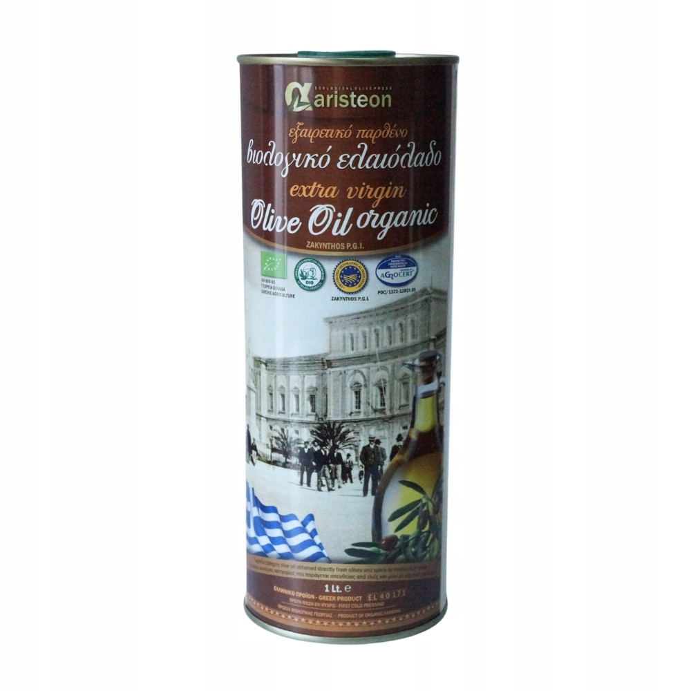 Bio extra panenský olivový olej Řecký 1 litr Lisovaný Za Studena Aristeon