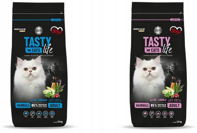 Krmivo pro kočky Tasty cats life 2 příchutě 3kg Salmon Rabbit