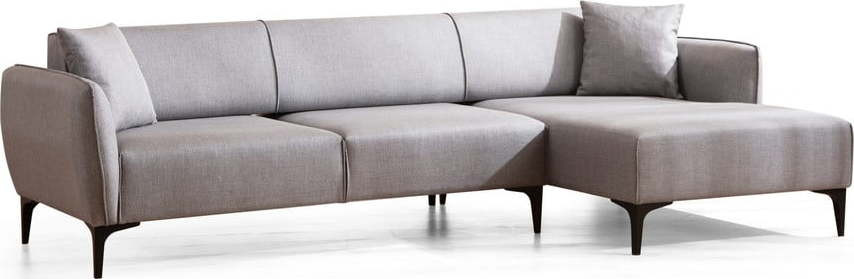 Světle šedá rohová pohovka Belissimo, pravý roh – Balcab Home