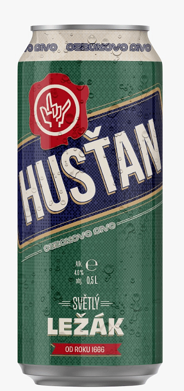 HUSŤAN Světlé výčepní pivo 6x0,5l plech