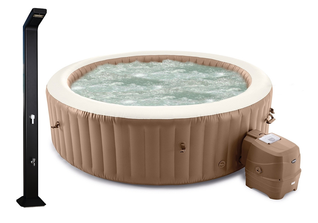 Vířivý bazén Pure Spa Bubble HWS 8 NP + Solární sprcha UNO 35 l hliníková s LED světlem