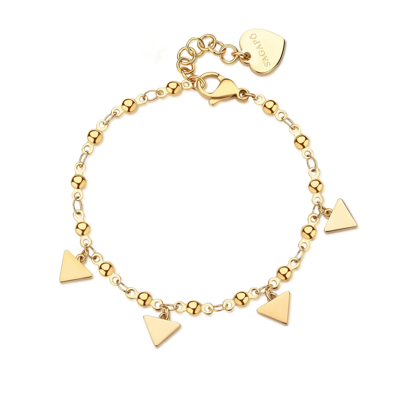 S'Agapõ Pozlacený náramek s přívěsky trojúhelníků Elysium SUM16