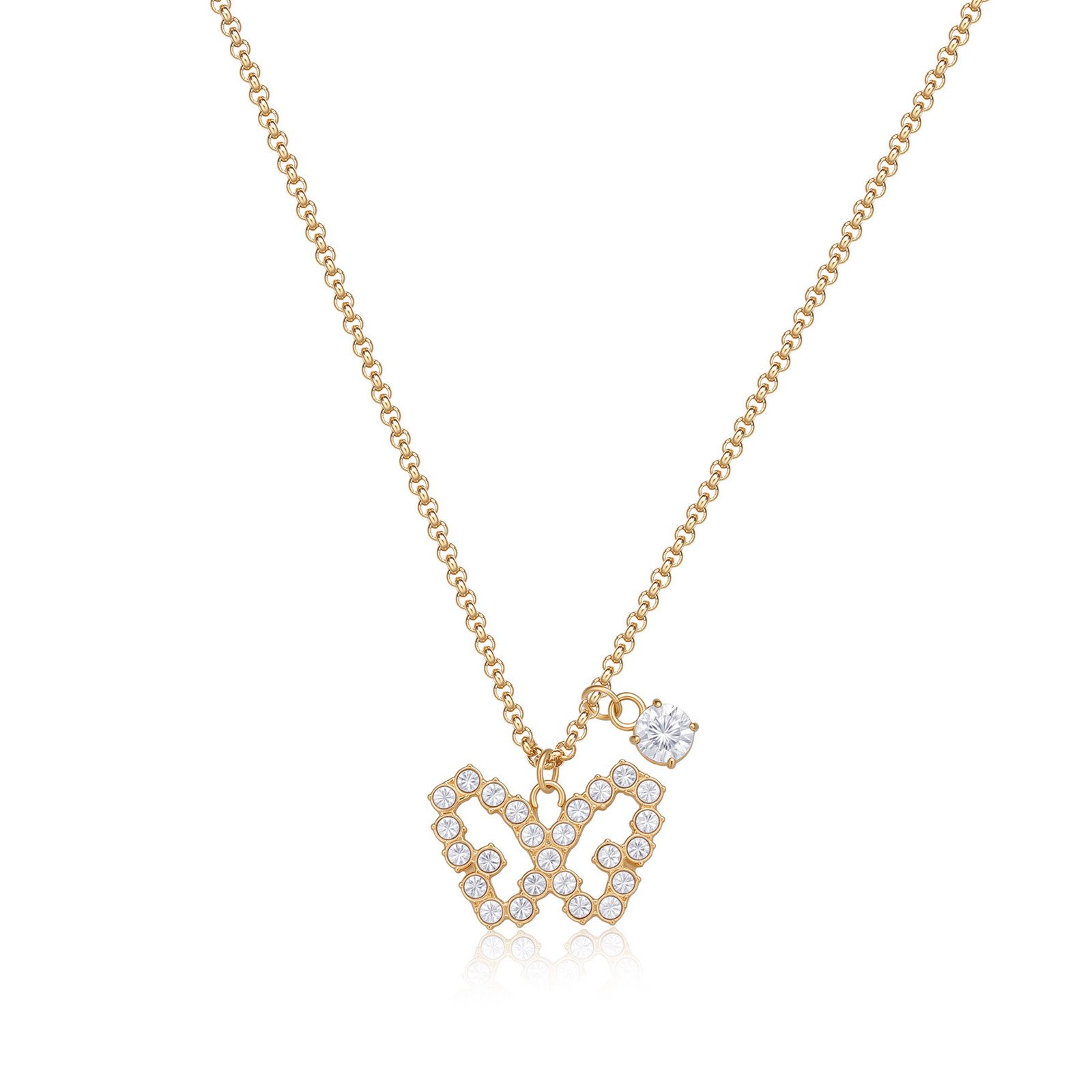 S'Agapõ Pozlacený náhrdelník s motýlem Twinkle SWN10