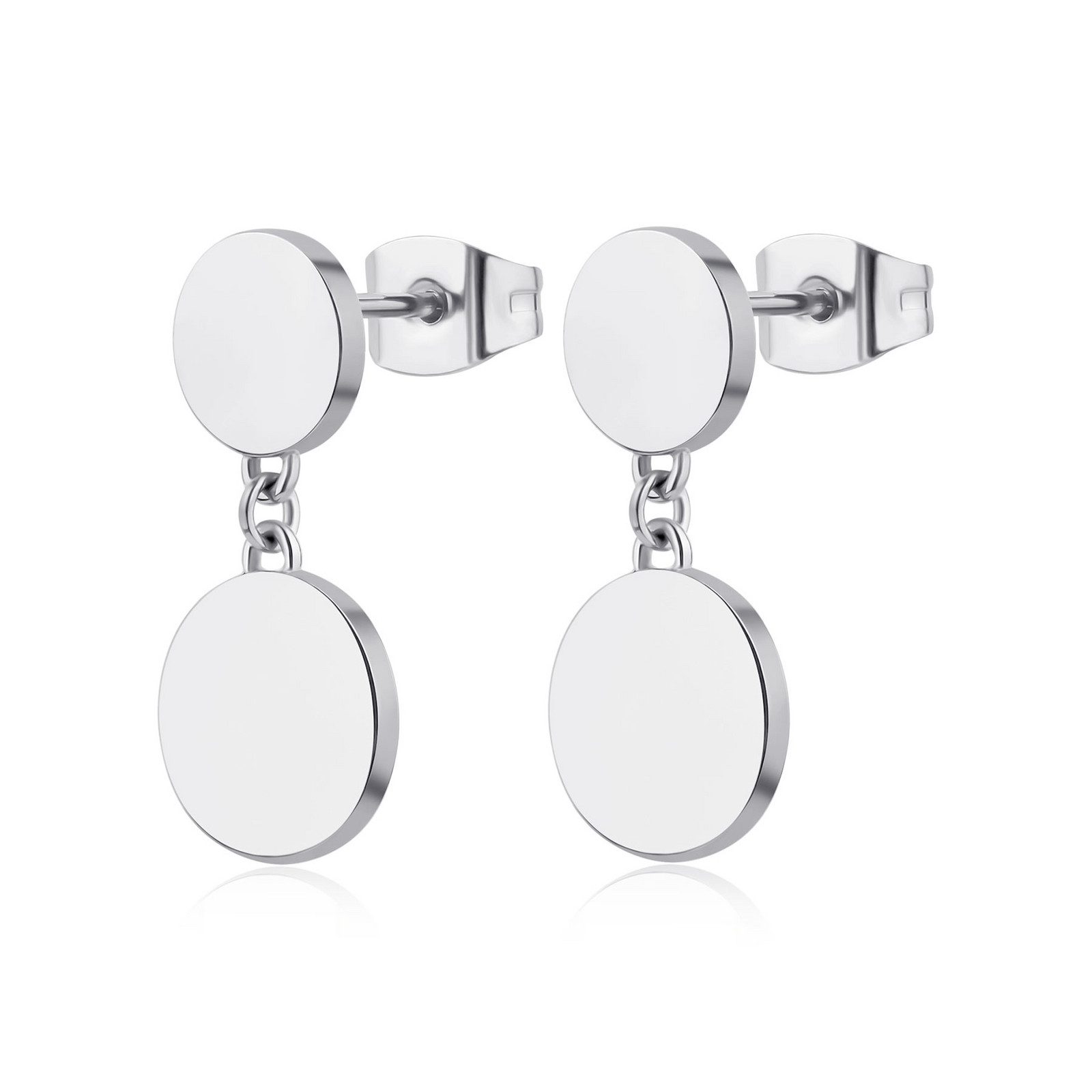 S'Agapõ Ocelové náušnice s kruhovými přívěsky Elysium SUM21