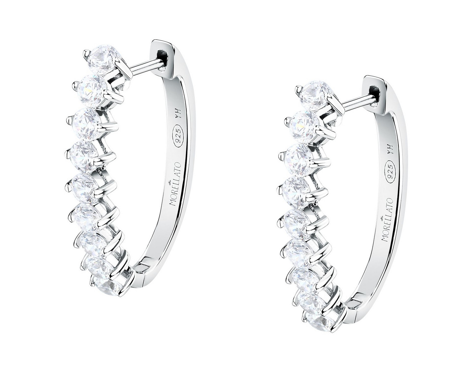 Morellato Stříbrné oválné náušnice s kubickými zirkony Tesori SAIW265