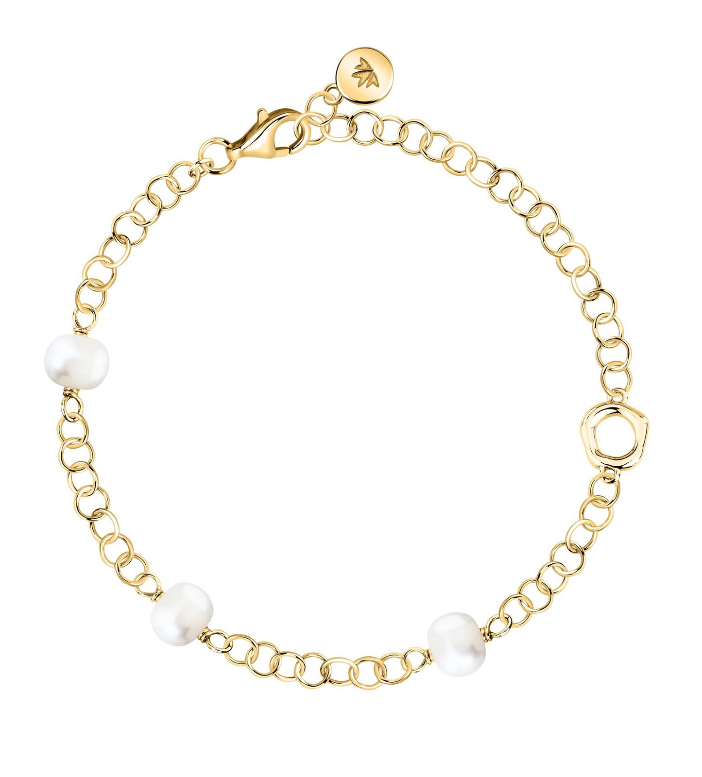 Morellato Výrazný pozlacený náramek s říčními perlami Perla SXU48