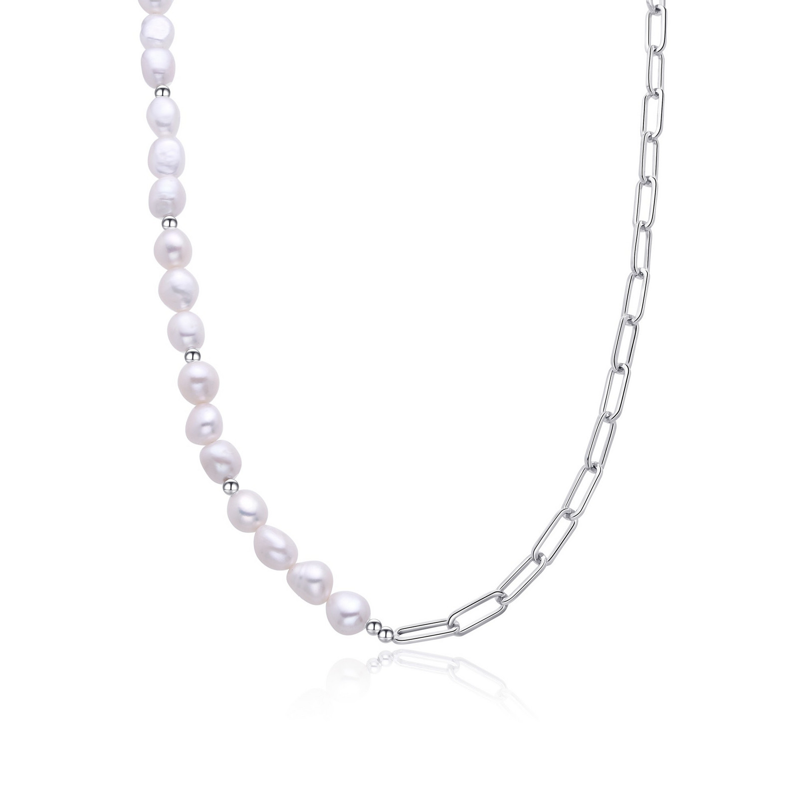 MOISS Luxusní stříbrný náhrdelník s pravými perlami NP000111
