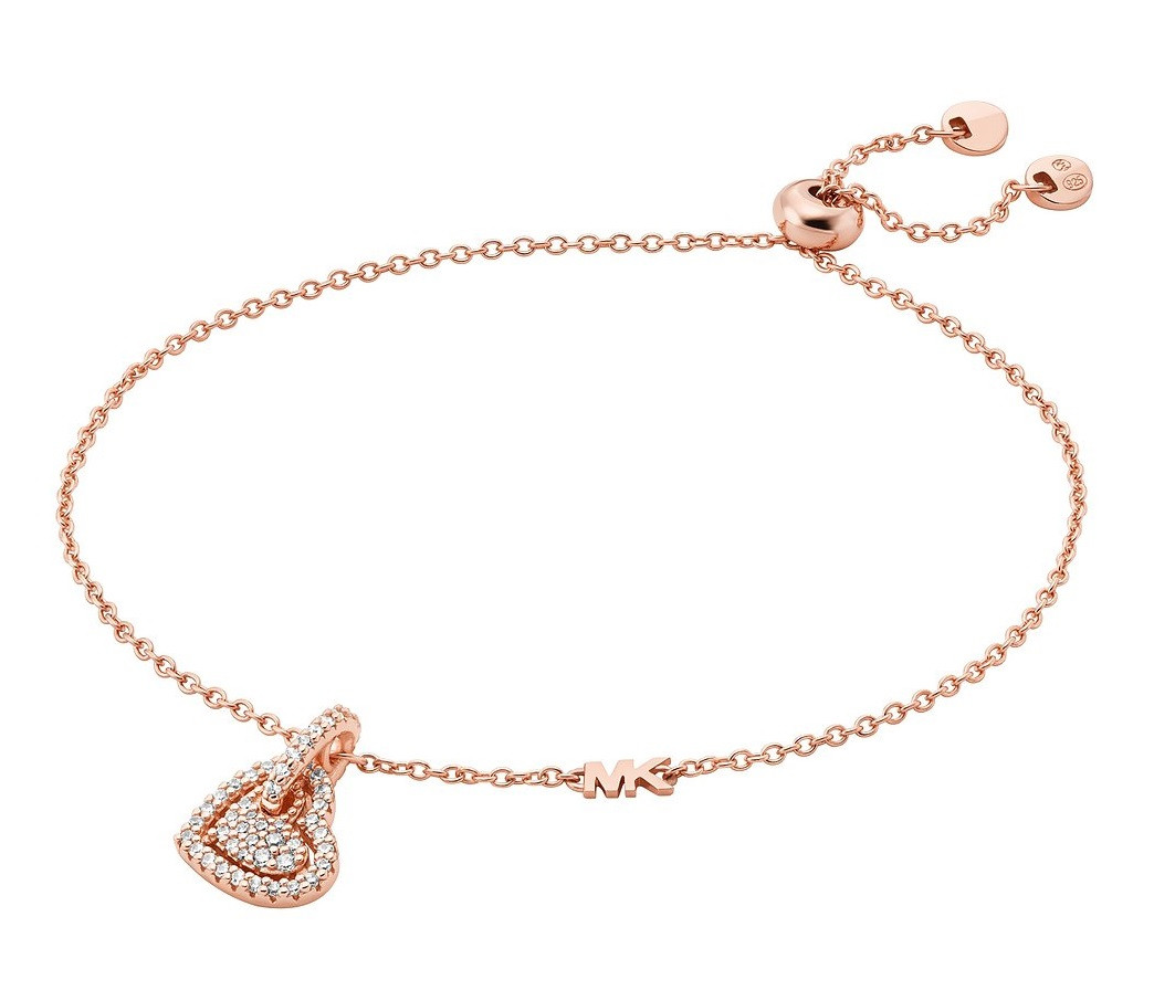 Michael Kors Půvabný pozlacený náramek se zirkony Love Kors MKC1748CZ791