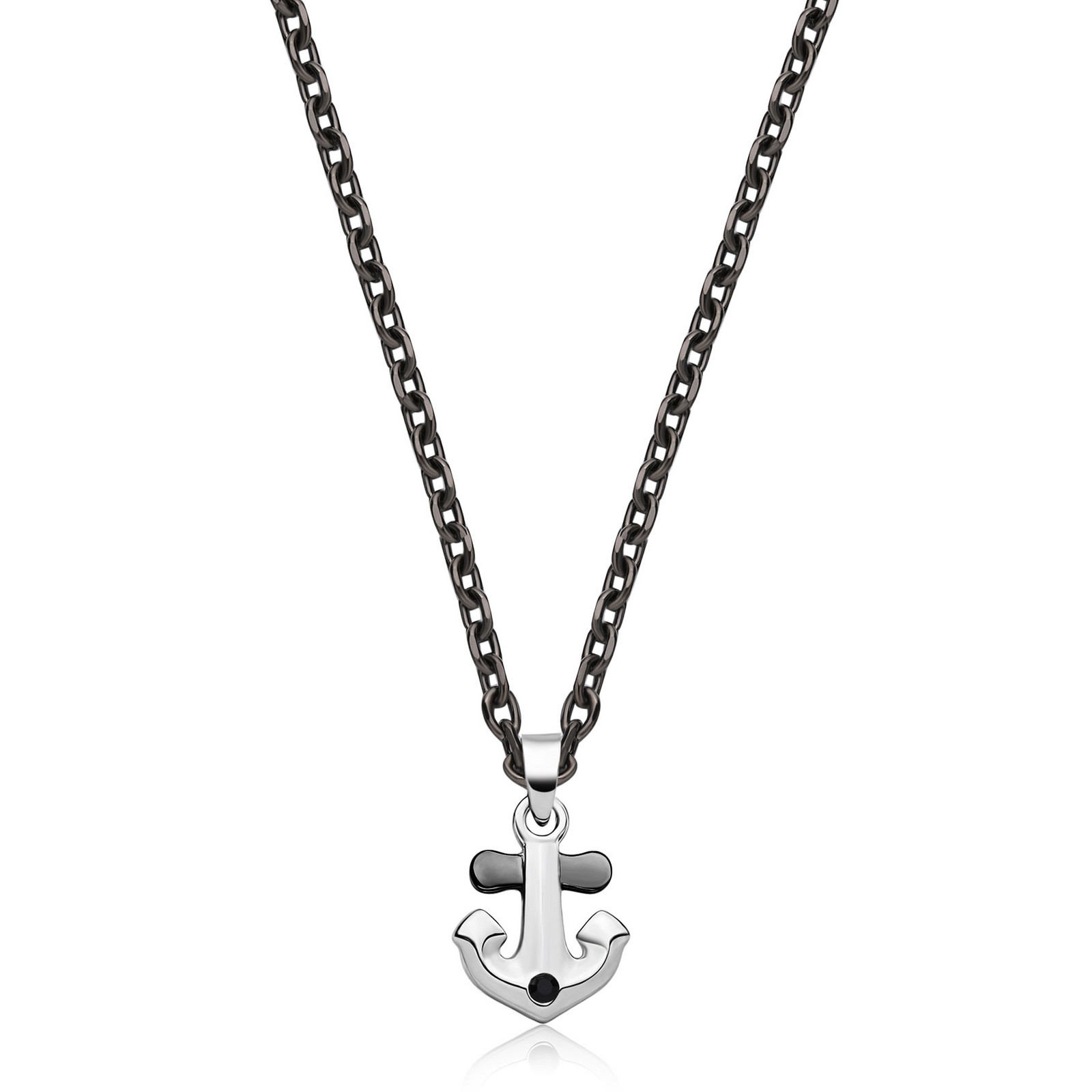 S'Agapõ Ocelový náhrdelník pro muže Kotva Nautika SNK06