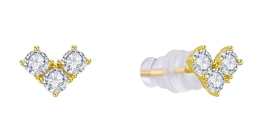 MOISS Elegantní pozlacené náušnice s kubickými zirkony E0004873