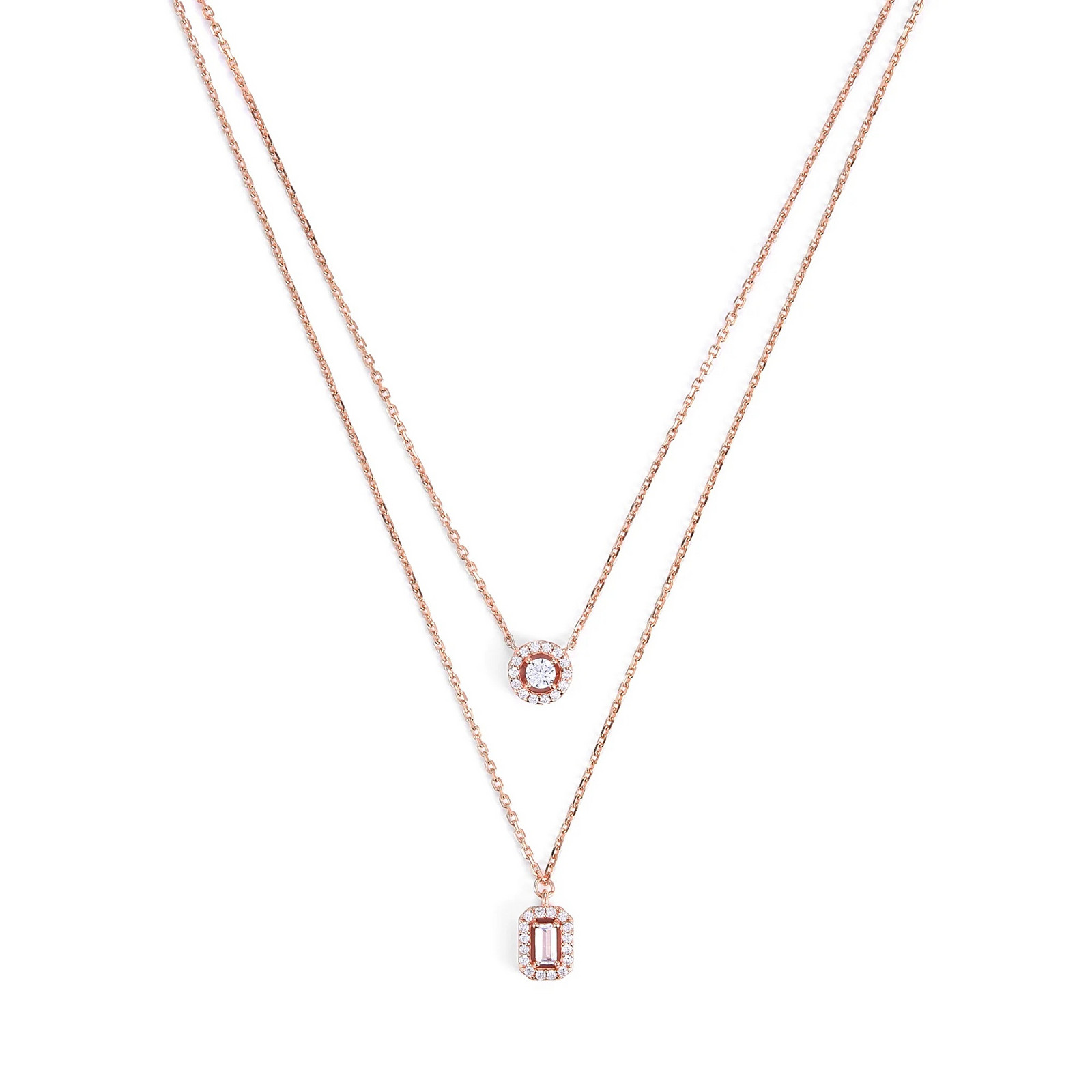 Michael Kors Elegantní dvojitý stříbrný náhrdelník Brilliance MKC1745CZ791