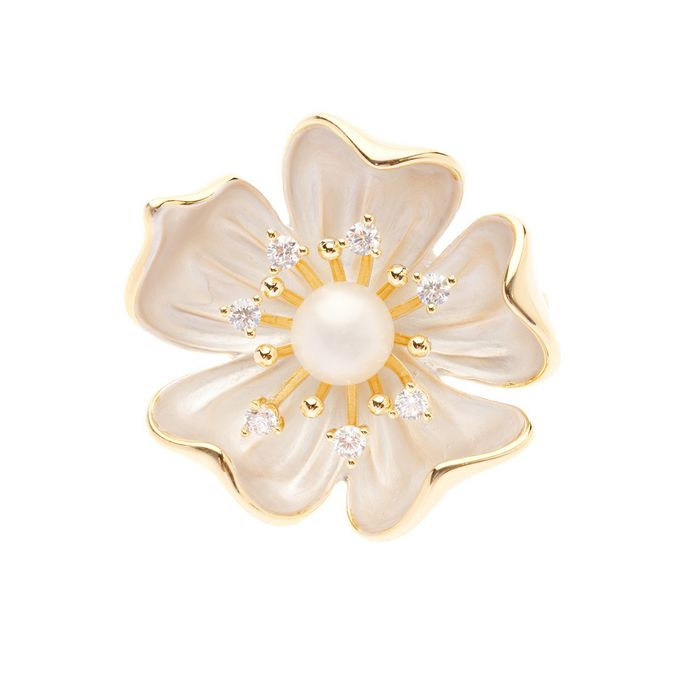 Oliver Weber Květinová brož s čirými krystaly Anemone 58065G