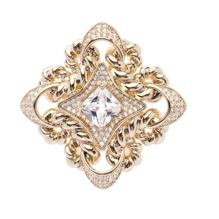 Oliver Weber Pozlacená elegantní brož s krystaly Hail 58067