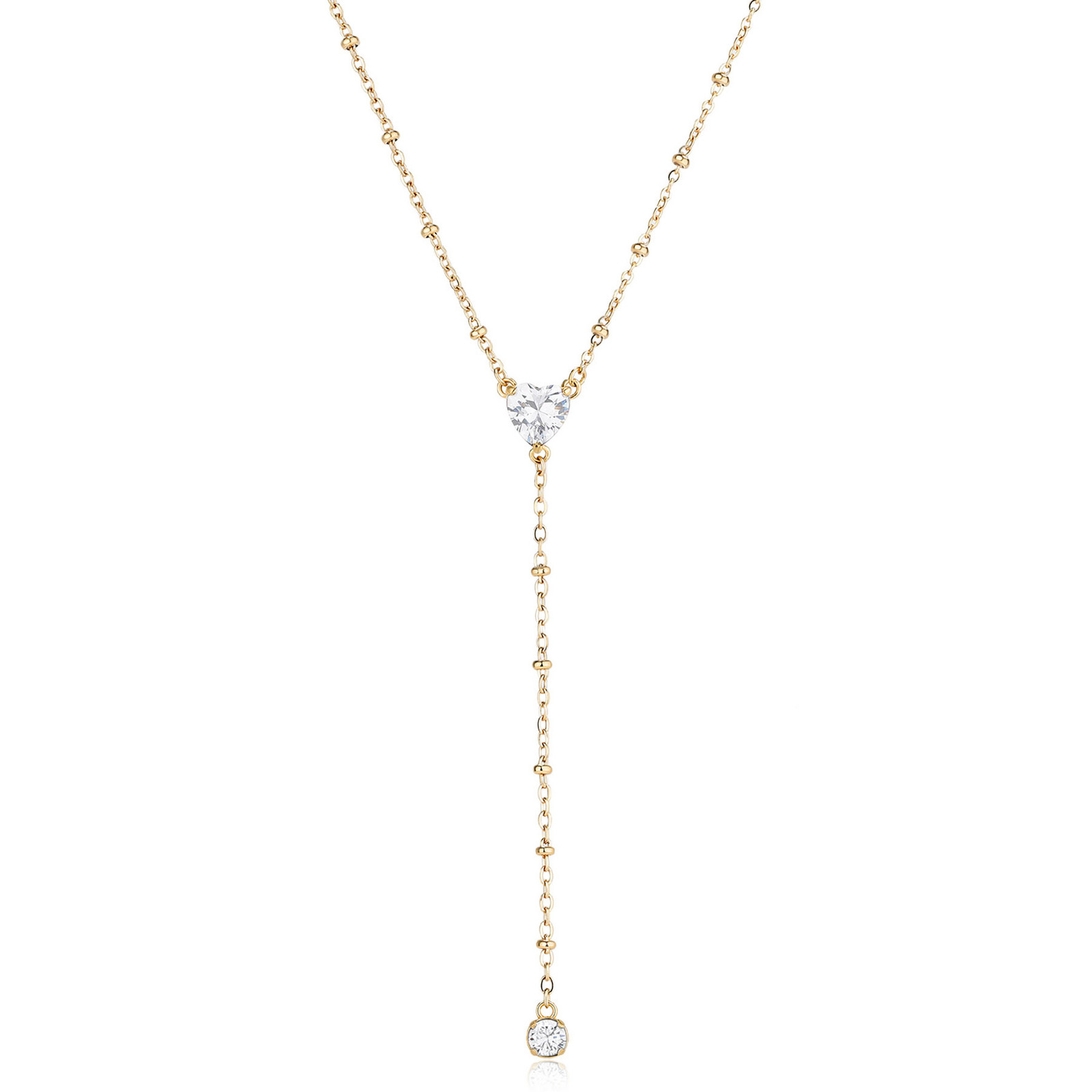 S'Agapõ Romantický pozlacený náhrdelník s kubickými zirkony Dazzly SDZ134