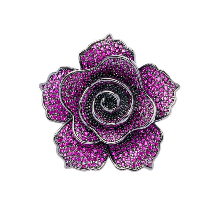 Oliver Weber Třpytivá květinová brož s krystaly Peony 58053