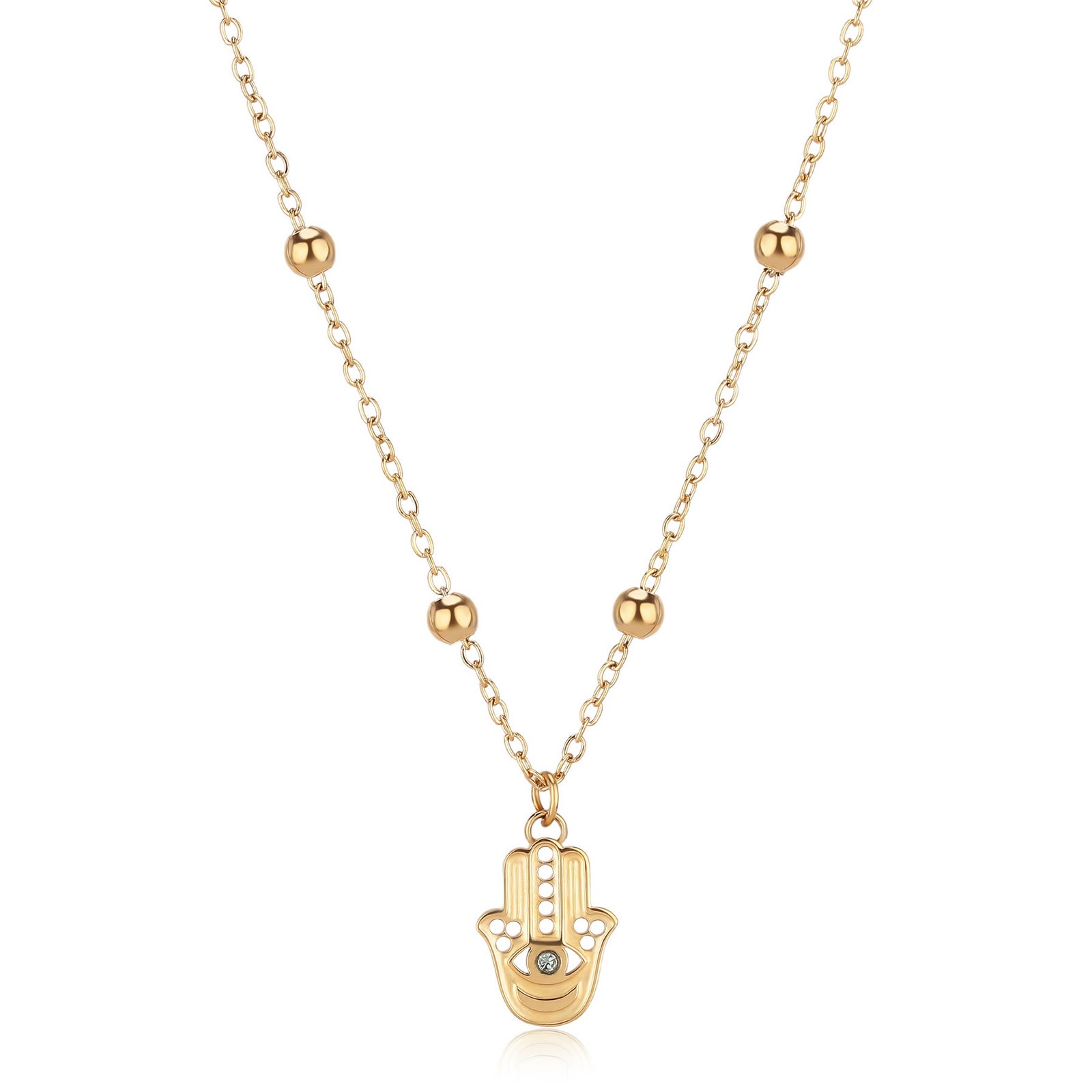 S'Agapõ Luxusní náhrdelník Hamsa - Ruka Fátimy Witch SWH08