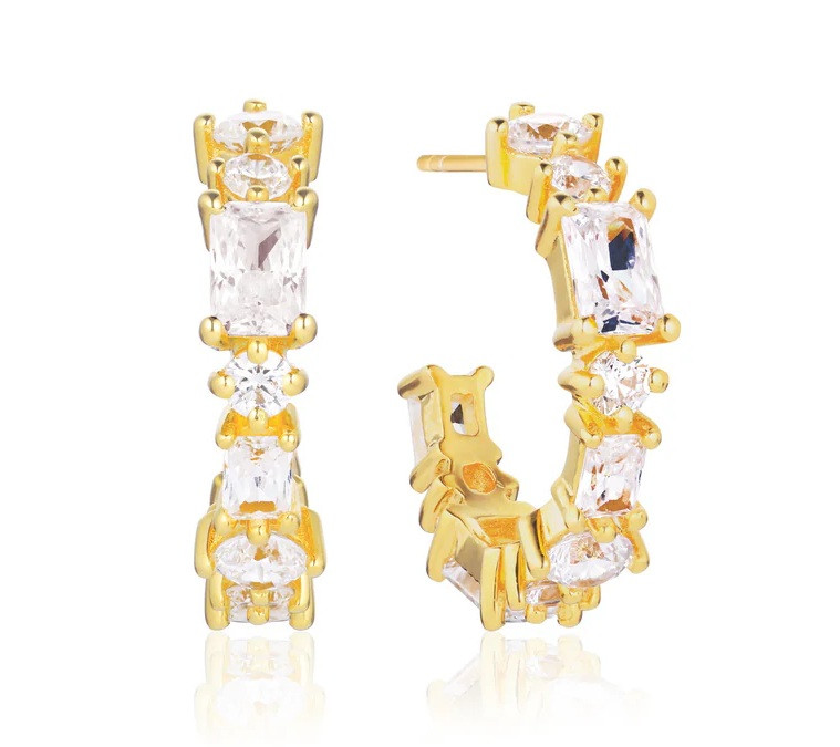 Sif Jakobs Pozlacené náušnice s kubickými zirkony Ivrea SJ-E12312-CZ-YG