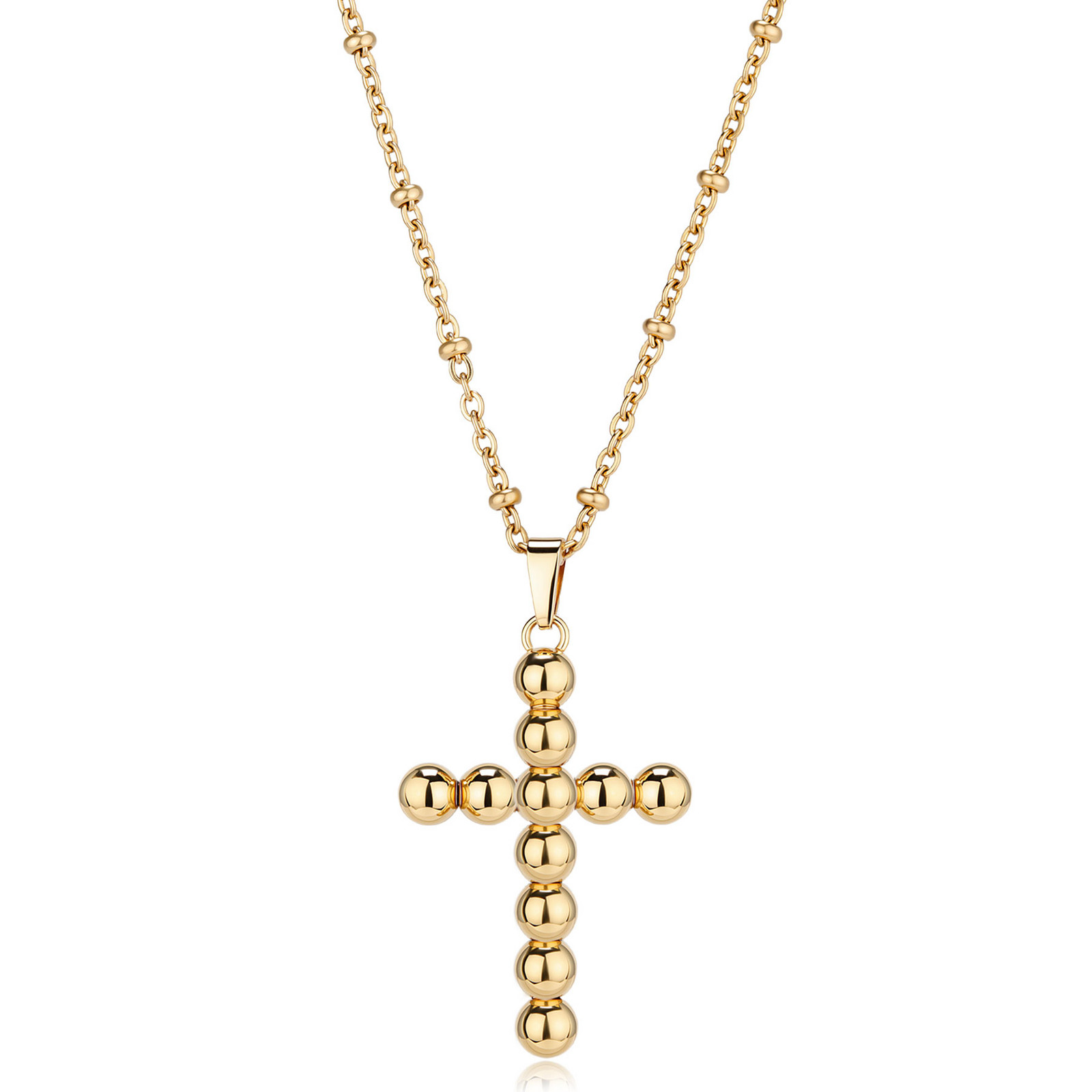 S'Agapõ Pozlacený náhrdelník pro ženy s křížkem Arcadia SRD04