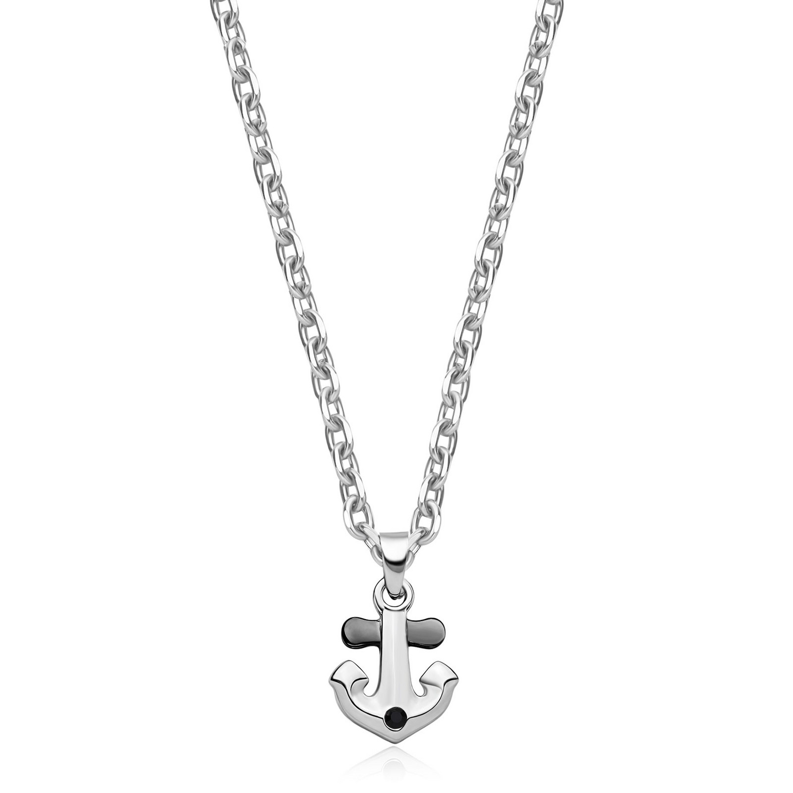 S'Agapõ Ocelový pánský náhrdelník Kotva Nautika SNK05