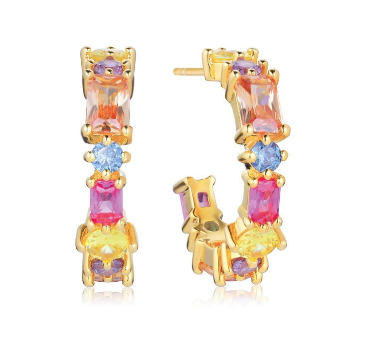 Sif Jakobs Pozlacené náušnice s barevnými kubickými zirkony Ivrea SJ-E12312-XCZ-YG