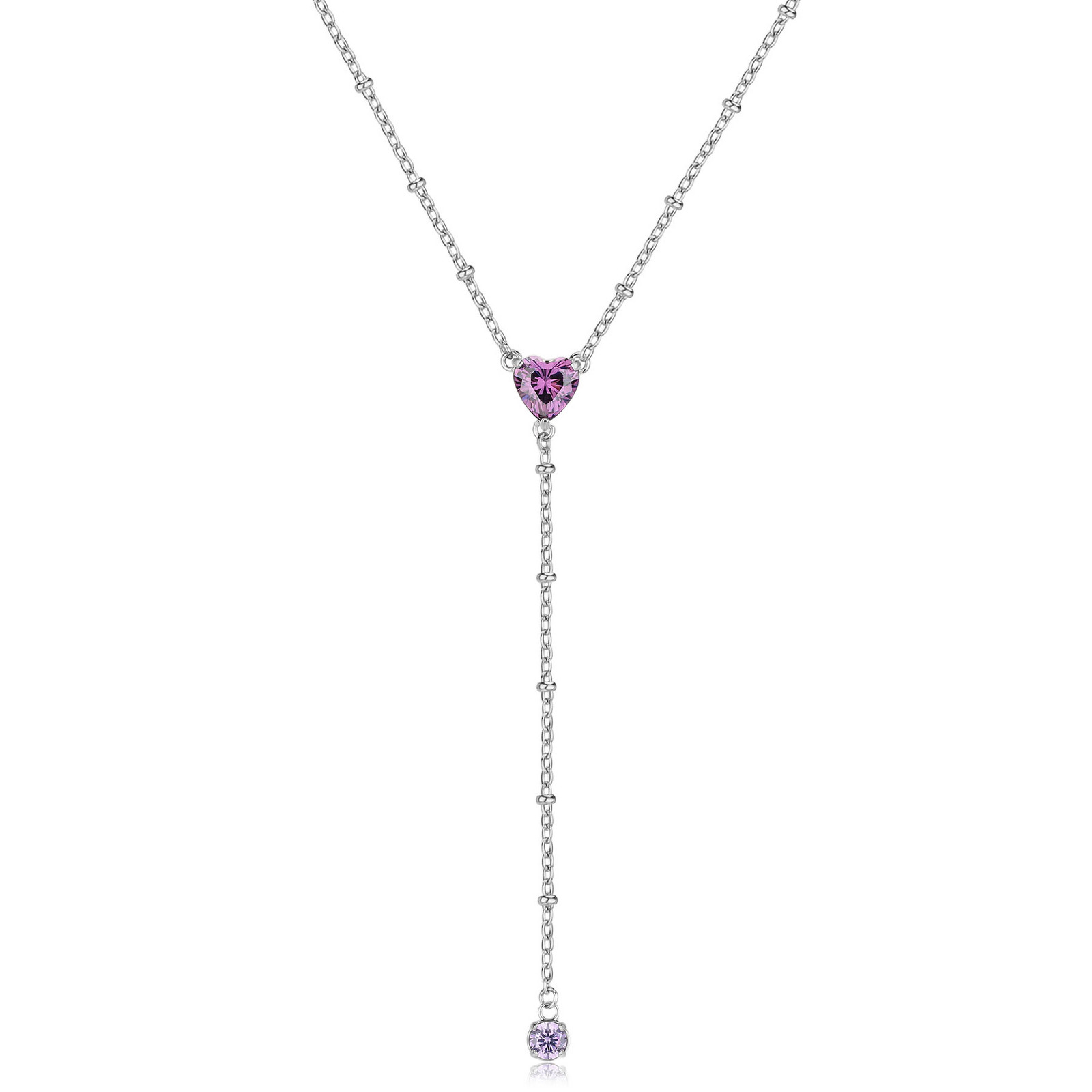 S'Agapõ Slušivý ocelový náhrdelník s kubickými zirkony Dazzly SDZ132