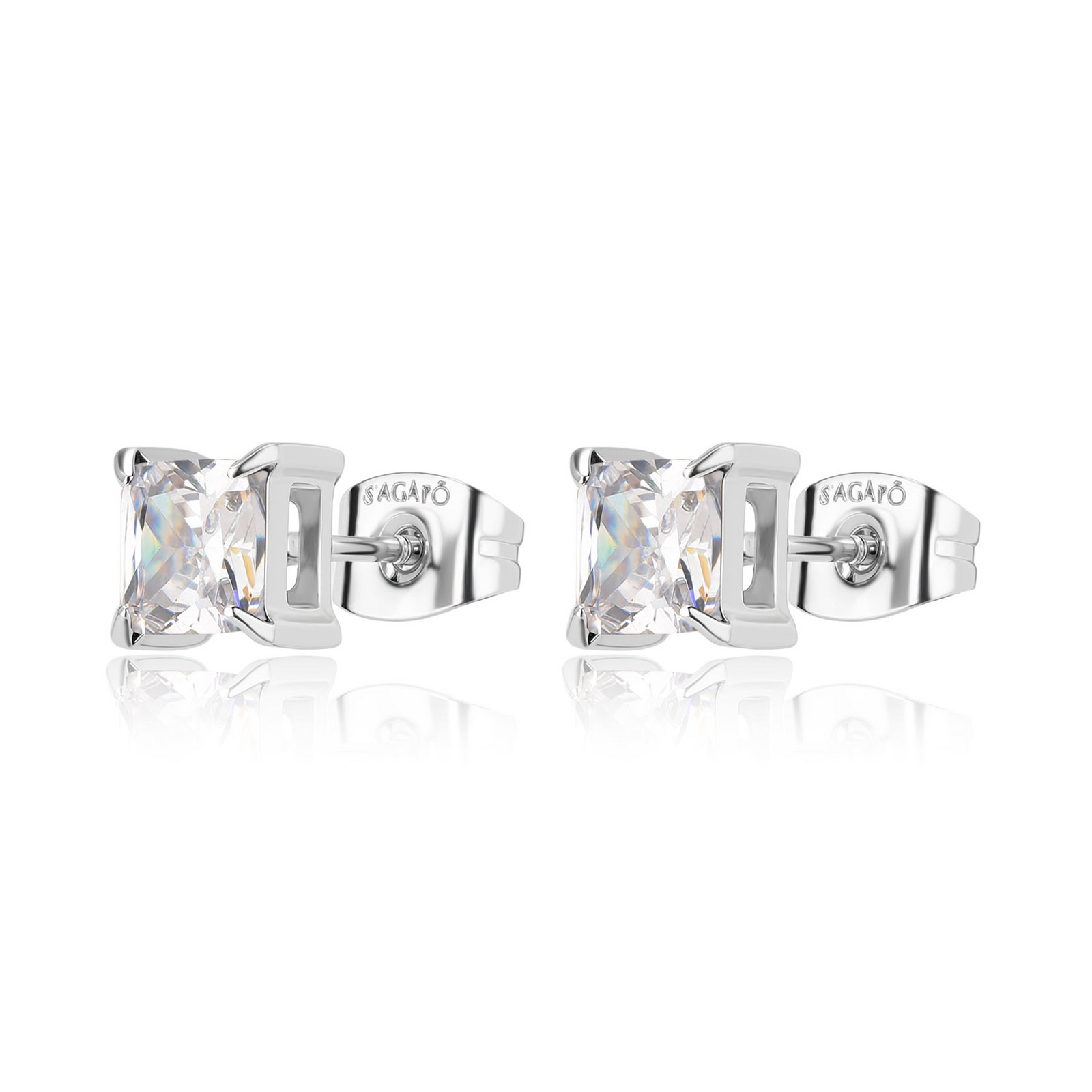 S'Agapõ Elegantní ocelové náušnice s kubickými zirkony Stellar STK14
