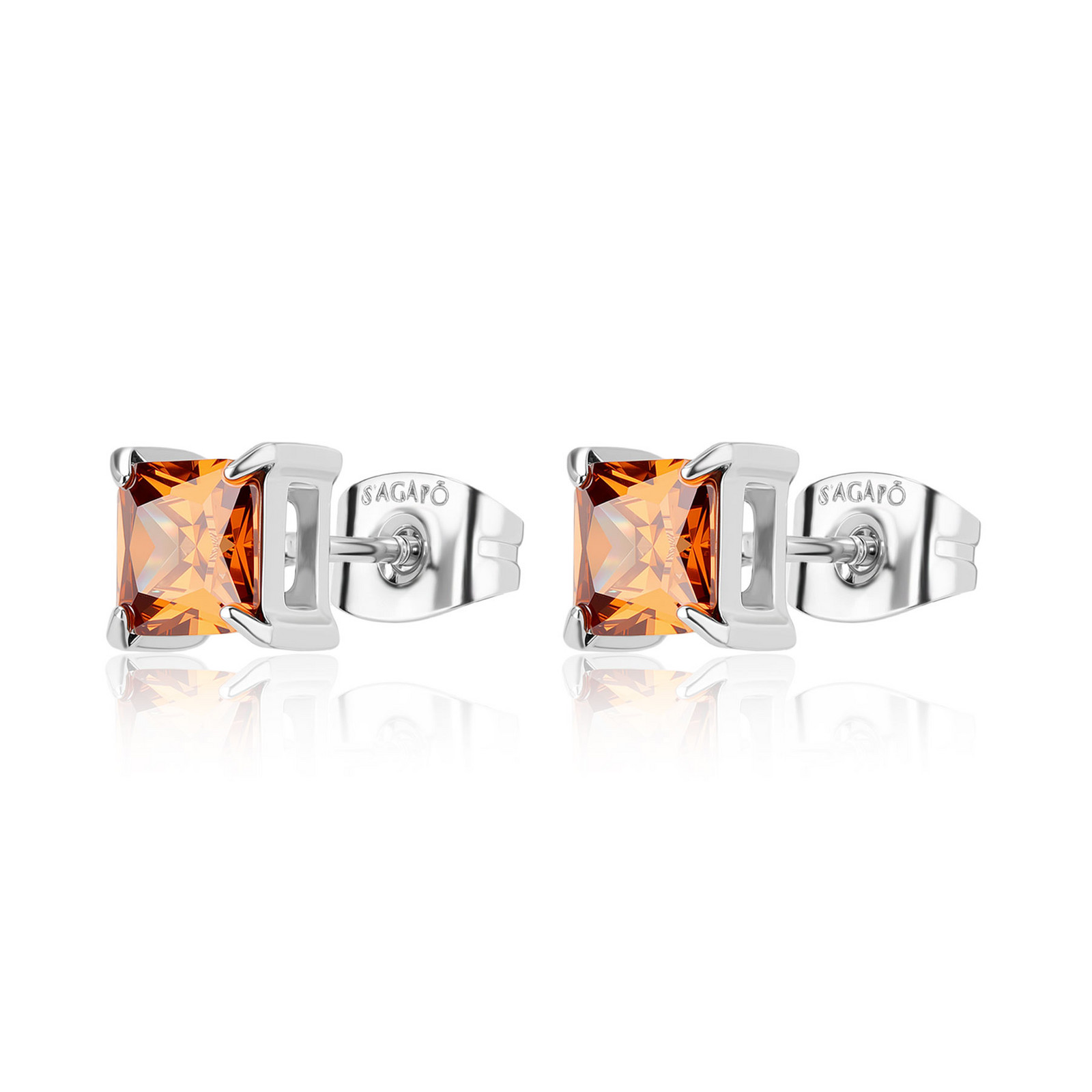 S'Agapõ Stylové ocelové náušnice s kubickými zirkony Stellar STK16