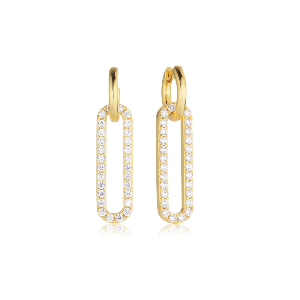 Sif Jakobs Krásné pozlacené visací náušnice 2v1 Capizzi SJ-E42220-CZ-YG