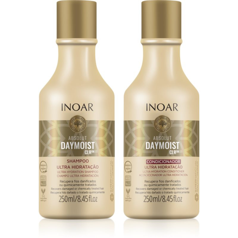 INOAR Absolut Daymoist CLR™ sada pro suché a barvené vlasy 2x250 ml