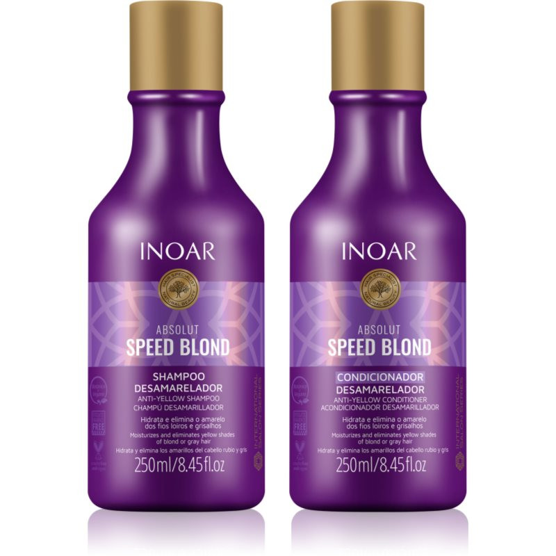 INOAR Absolut Speed Blond sada pro blond vlasy 2x250 ml